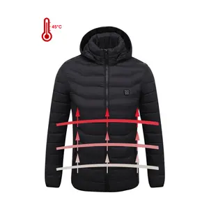 Custom Design carbon fiber heating 7.4V battery 3 levels temperature control heated puffer jacket heated jacket for women