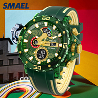 Jam Tangan Olahraga Mewah SMAEL 8136 Berkualitas Tinggi dengan Layar Digital-Analog Ganda, Tahan Air 5ATM, Dilengkapi Stopwatch dan Alarm