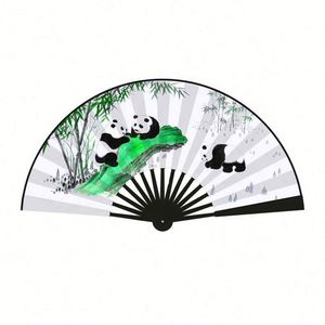 Venta al por mayor de abanicos de seda de doble cara de 8/10 pulgadas, portátiles, plegables, para danza, con diseño de libélula china, de bambú, para manualidades DIY y decoración del hogar - Product Image 2