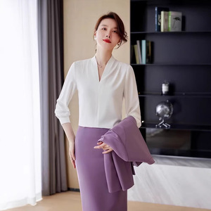 Women's Black Suit Set Peplum Silhouette Notched Neckline Anti-Wrinkle Woven Fabric For <b>Work</b> And Interviews - Product Image 2