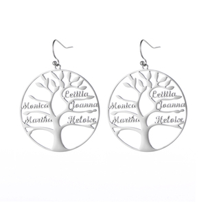<span class=keywords><strong>Orecchini</strong></span> personalizzati con nome multiplo personalizzati stile squisito in <span class=keywords><strong>acciaio</strong></span> inossidabile <span class=keywords><strong>albero</strong></span> <span class=keywords><strong>della</strong></span> <span class=keywords><strong>vita</strong></span> <span class=keywords><strong>orecchini</strong></span> regalo per la madre - Product Image 4