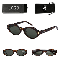 Lunettes de soleil polarisées en acétate avec logo personnalisé, lunettes de soleil de luxe rétro pour hommes, lunettes de soleil œil-de-chat en écaille de tortue UV400 pour femmes