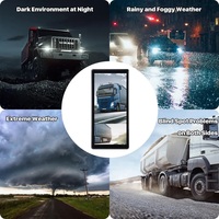 Système d'alarme radar BSD avec moniteur rétroviseur 10,36 pouces et caméra latérale AHD double canal pour camions/bus