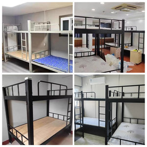 モダンなダブルデッカー金属製ベッド鉄管付き最新デザイン寝室病院用ロフト学校寮用家具 - Product Image 6