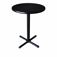 Table de bar sur pieds gain de place, base en X à quatre pieds, hauteur réglable, plateau de 60 cm, multicolore, noyer noir, rouge, usage polyvalent