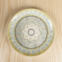 Assiette Ronde de Dîner Style Marocain Motif Mosaïque Rétro Assiette Coupe en Porcelaine Céramique pour Restaurant