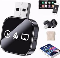 Adaptador Inalámbrico para Espejo Retrovisor con CarPlay y Android Auto, WiFi 2.4/5GHz, Bluetooth 5.0, USB, Pantalla Adaptativa para Compatibilidad Universal