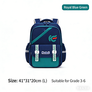 Zaino per bambini per le classi 3-6, borsa scolastica impermeabile viola scuro, zaino ergonomico per la scuola elementare con elementi riflettenti - Product Image 5