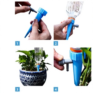 Arroseur goutte-à-goutte réglable 100 ml en plastique bleu pour l'irrigation des plantes de jardinage domestique - Product Image 4