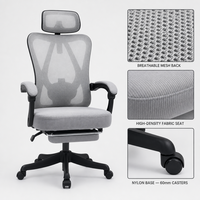 Chaise ergonomique en tissu maillé avec support lombaire, chaise de bureau pour ordinateur, chaise de jeu, réglable en hauteur pour de longues heures