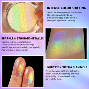 Best Seller Custom Logo Highlighter Party Eye Makeup Face Makeup Duochrome Multichrome <b>Rainbow</b> <b>Eyeshadow</b> Highlighter - Product Image 3