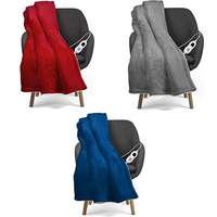 Plaid chauffant électrique double pas cher 50" x 62" avec 3 niveaux de chaleur, tricoté 100% polyester, anti-acariens, pour l'hiver et la maison