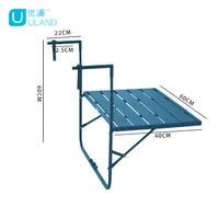 Uland - Adjustable Balcony Hanging Railing Table with Folding Deck