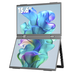 Moniteur portable à <span class=keywords><strong>double</strong></span> écran de 15.6 pouces USB-C sans pilote nécessaire avec support VESA 75x75 Fournisseur de vente en gros de livraison directe - Product Image 1