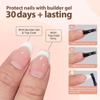 XCOATTIPS Uñas Postizas al por Mayor, Cortas, Estilo Ataúd, Punta Francesa, Gel Suave, Puntas X-Coat, Uñas a Presión a Granel, Calidad de Salón