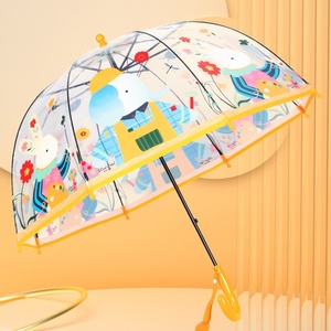 <span class=keywords><strong>Parapluie</strong></span> transparent pour enfants de 2 à 5 ans, motif forêt de dessin animé, sûr, léger, à long manche, avec 8 baleines - Product Image 4