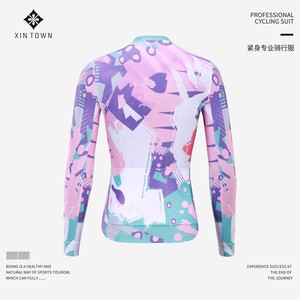 Maillot de cyclisme sans manches XINTOWN pour <span class=keywords><strong>femme</strong></span>, élégant et simple, en fibres synthétiques respirantes, haut long pour le printemps/été - Product Image 3