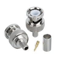 Fabricant de cuivre BNC mâle RG58 RG174 RG316 Câble à sertir RF Coax Connecteur coaxial sans soudure