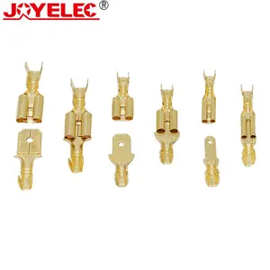 2.8/4.8/6.3Mm Vrouwelijke En Mannelijke Crimp Terminal Connector Goud Messing/Zilveren Auto Speaker Elektrische Draad connectors