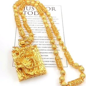 Collar con Colgante de Cadena de Eslabones Chapado en Oro de 24K, Diseño de Dragón, Estilo Hip Hop, Punk, Moderno, Regalo para Hombre - Product Image 2