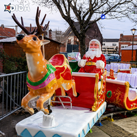 Train électrique de Noël pour enfants, manèges de divertissement sur rail avec Père Noël