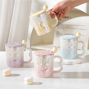 แก้วเซรามิกรูปสัตว์น่ารัก 400 มล. แก้วน้ำสำหรับใช้ที่บ้านหรือที่ทำงาน แก้วกาแฟสำหรับมื้อเช้า พร้อมฝาปิดและกล่องของขวัญสำหรับคู่รัก - Product Image 1