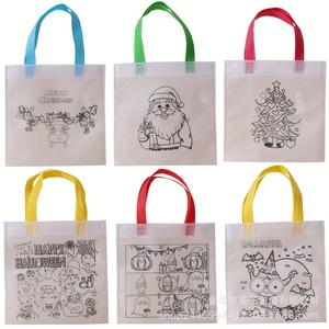 อุปกรณ์งานฝีมือ DIY สำหรับงานปาร์ตี้ ของชำร่วย ถุงของขวัญสำหรับเด็ก ถุงผ้าสปันบอนด์หลากสีแบบตั้งได้ ถุงช้อปปิ้งหลากสี 6 ชิ้น/ถุง - Product Image 4