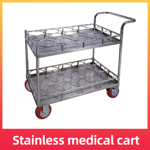 Ziekenhuis Roestvrij Staal Met Twee Lade Medische <span class=keywords><strong>Instrument</strong></span> Trolley, Verpleging Roestvrijstalen Trolley - Product Image 4