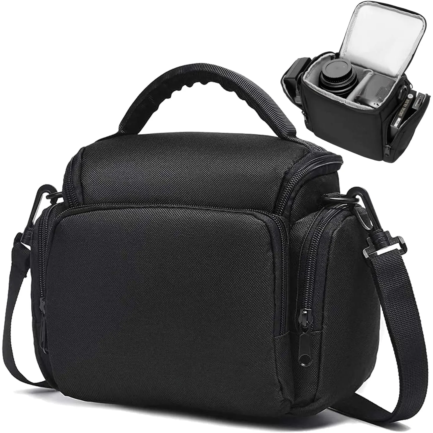 Suya dayanıklı tek omuz Crossbody çanta için uyumlu Canon Nikon Sony kamera çantası çantası