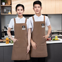 Nouveaux tabliers de travail en toile imperméable, imprimés à motifs floraux, pour serveurs et serveuses de magasins, ateliers d'art, cuisines, restaurants et cafés
