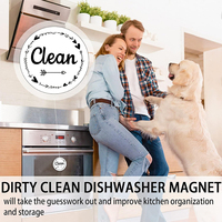 Tanda Bersih/Kotor Plastik Magnetik Dua Sisi Tahan Lama, Dapat Dibalik, Dekorasi Dapur Modern untuk Rumah