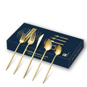 Rose Gold Eco-Friendly 40-Piece Travel Cutlery Set for Wedding and <b>Christmas</b> Luxury Stainless Steel Flatware - Product Image 1