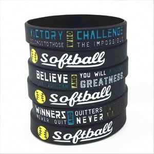 Bracelets de poignet de softball, bracelet en silicone motivant, bracelet en caoutchouc personnalisé pour le sport - Product Image 3