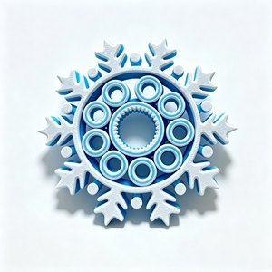 Jouet Fidget Engrenage Flocon de Neige de Noël, Ornement Anti-Stress Hiver Imprimé en 3D FDM, Jouet Sensoriel Rotatif à Engrenages, Cadeau de Fêtes - Product Image 2