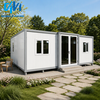 Villa de luxe préfabriquée étanche, maison conteneur extensible de 20 pieds, maison mobile préfabriquée portable avec 2 chambres