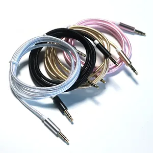 Fourniture d'usine 3.5mm mâle à mâle connecteur câble audio stéréo tressé en nylon