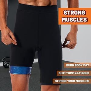 Shorts de sudation amincissants pour hommes à taille haute élastique, effet sauna, pour le fitness et la perte de poids - Product Image 3