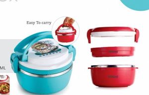 MY LUNCH BOX Boîte à lunch ronde en plastique mignonne avec motif de lion pour enfants, portable, à compartiment unique, sans BPA, couleur turquoise - Product Image 5