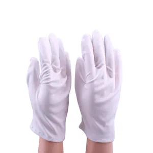 Staubfreie Stoff-Mikro faser handschuhe Hochwertige Schmuck-Etikette-Uhr Wischt uch Qualitäts kontrolle Weiß