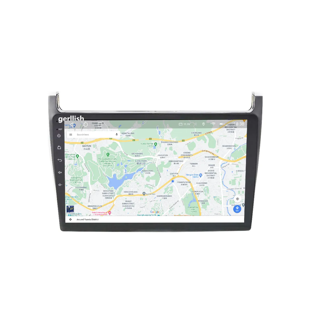 Gerllish 2.5D IPS ekran Android araba GPS navigasyon multimedya radyo çalar desteği Playestore VW Polo 2011-2016 için