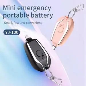 New Arrivals Portable Emergency 1500Mah Keychain Power Bank Pocket Charger Power Bank