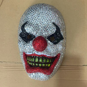 Nuevo espíritu Halloween Scary Clown Rhinestone Mask Bling Killer Clown Mask Horror Party Mask Fabricante - Product Image 5