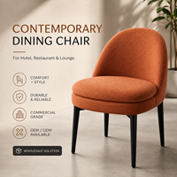 Fauteuils à dossier rembourré, avec coussin moelleux et revêtement en tissu bouclé pour restaurant italien, restaurant français et café espagnol