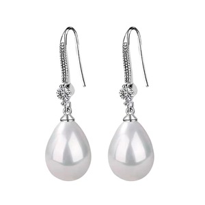 Orecchini Pendenti a Goccia con Perle Ovali per Donne, Gioielli Eleganti e alla Moda - Product Image 3