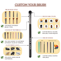 EMF Hochwertiges 12-teiliges Augen-Make-up-Pinsel-Set mit Weichen Synthetischen Haaren, Premium-Holzgriff und Anpassbarem Logo