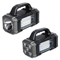 Linterna LED COB Solar ABS Portátil para Camping, Resistente al Agua IP55, Carga USB-C, Alcance de Haz de 200-300M, Modo SOS, para Exteriores