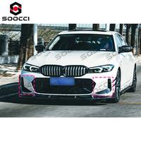 TAKD - Aérations latérales de pare-chocs avant en fibre de carbone sèche, garnitures de feux antibrouillard, couvercles de feux antibrouillard pour BMW Série 3 G20 G21 LCI 330i M340i 2023-UP