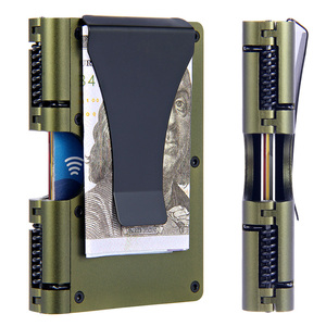 Tùy chỉnh màu sắc và logo RFID Mens tối giản Ví nhôm hợp kim RFID chặn với kim loại tiền Clip - Product Image 2