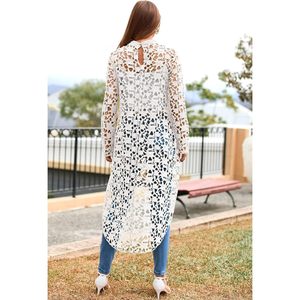 FOXA Women's Long Sleeve Round Neck <b>Asymmetrical</b> <b>Hem</b> Casual Blouse <b>Top</b> Loose Woven Translucent Dress - Product Image 2