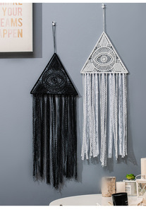 Hecho a mano de Bohemia negro diseño de pared decoración del hogar Decoración decoración Macrame atrapasueños - Product Image 6